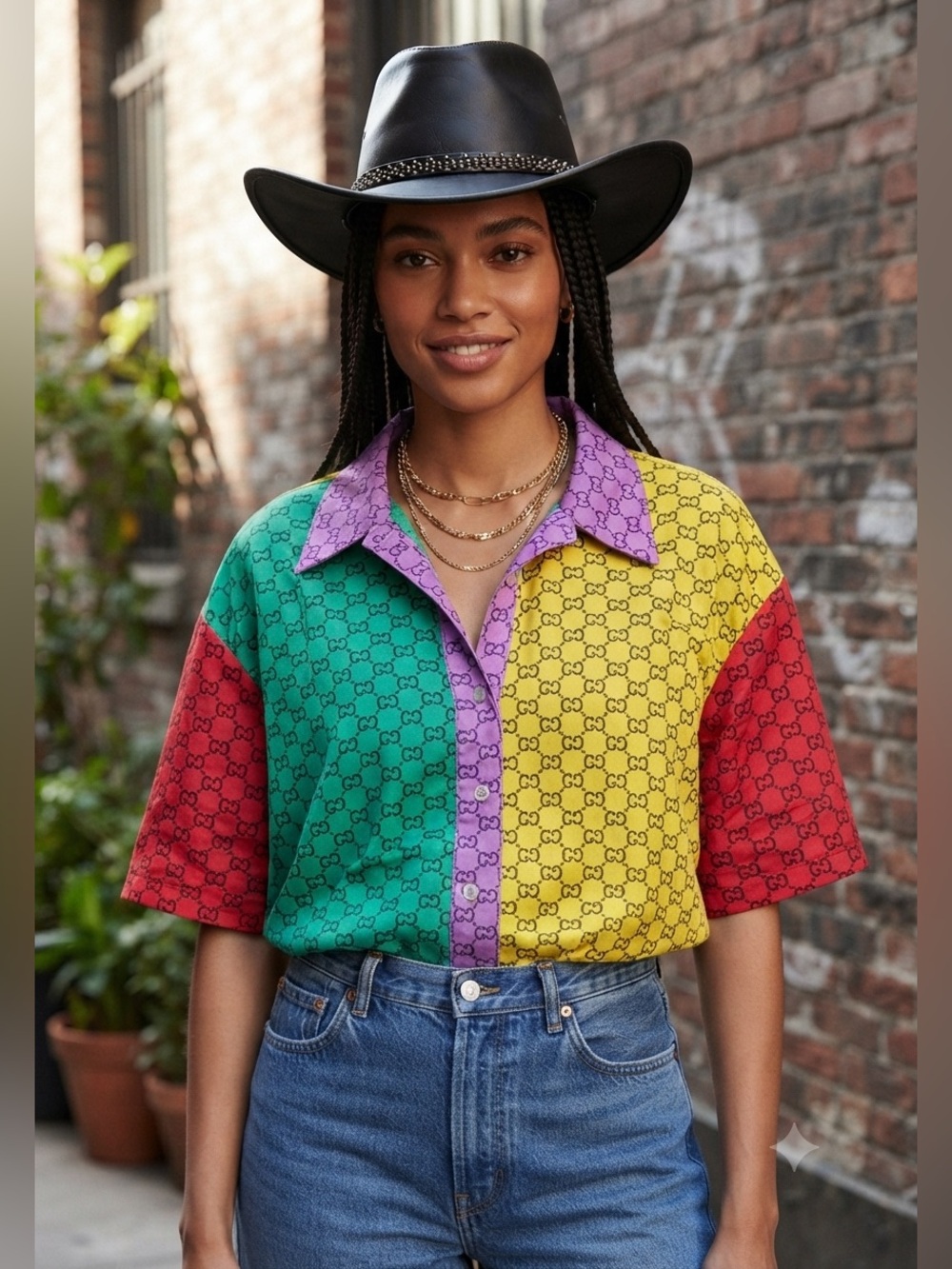 Spoonjeans Button Down Color Block top